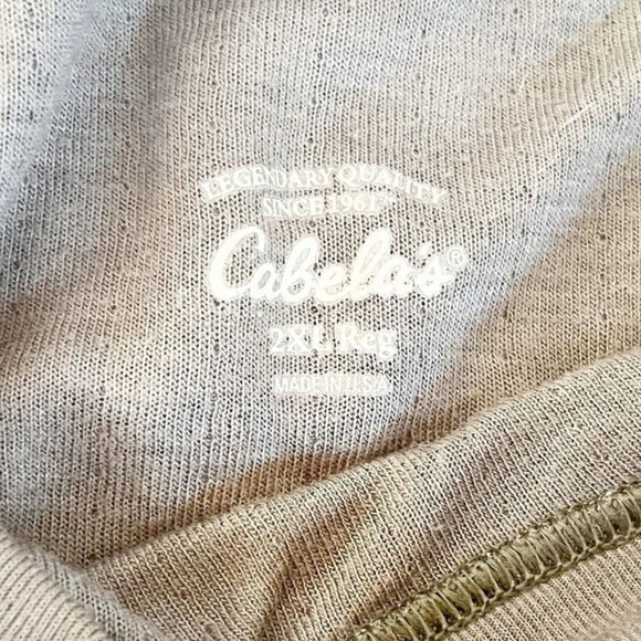 Vintage Cabelas Shirt Mens XXL Olive Green Crew Neck Casual Outdoor Long Sleeve‎ - Picture 3 of 6